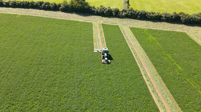 Tractor in field for slurry
